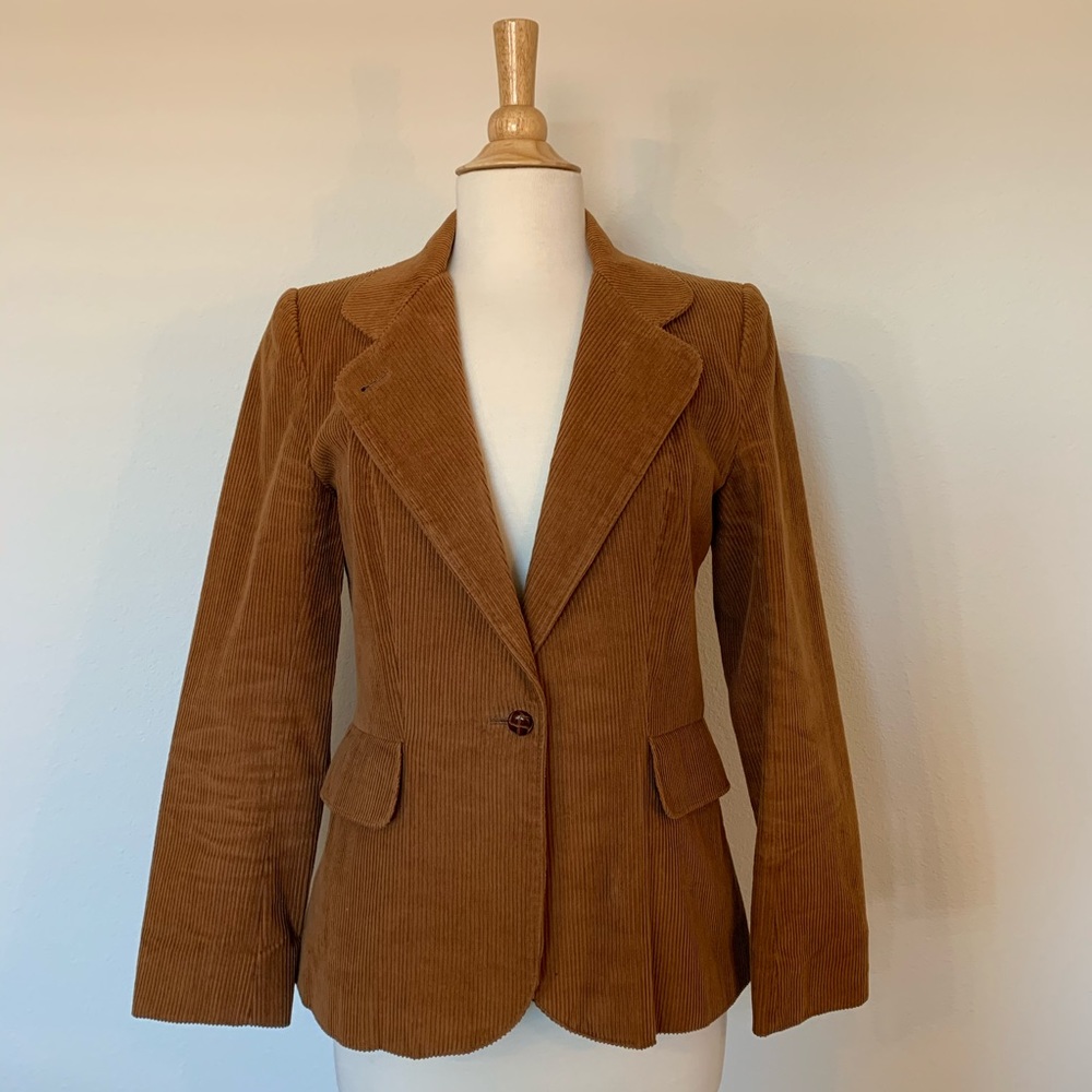 VINTAGE 70’s tan brown corduroy blazer jacket